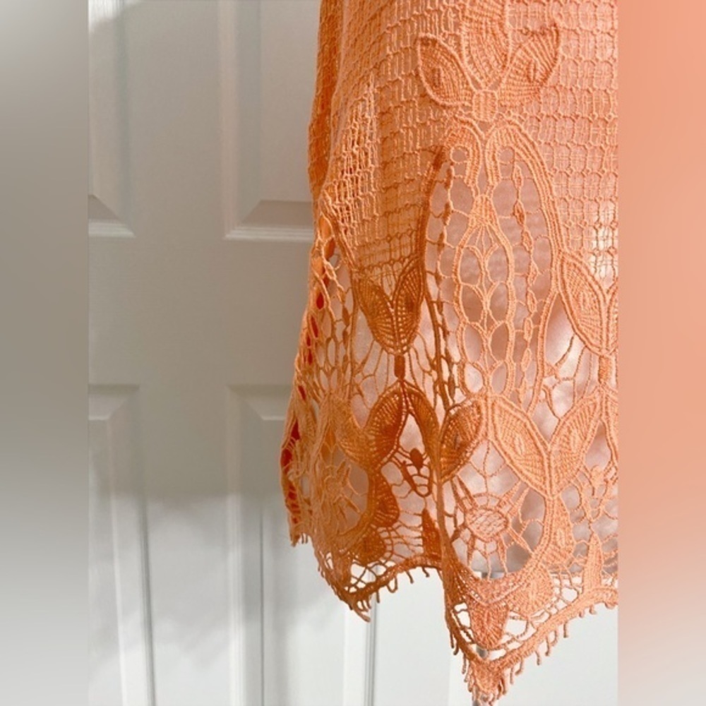 Alya Orange Crochet Lace Bohemian Tank Top NWT - Picture 3 of 7
